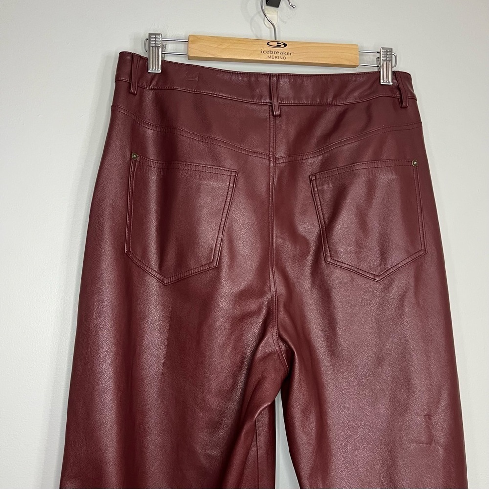 Anthropologie pilcro Burgundy Cropped Pants leather size 30 - Picture 4 of 10